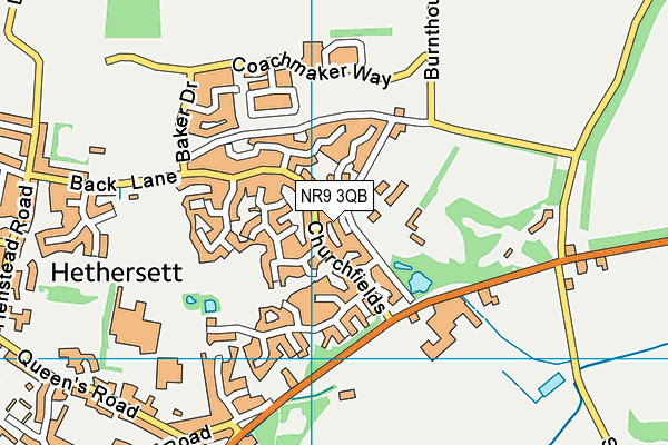 NR9 3QB map - OS VectorMap District (Ordnance Survey)