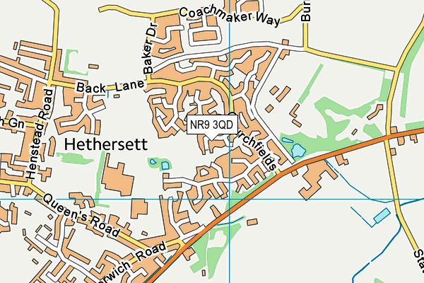 NR9 3QD map - OS VectorMap District (Ordnance Survey)