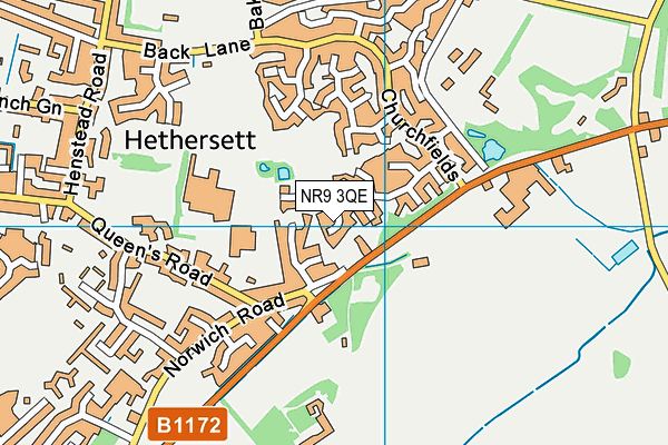 NR9 3QE map - OS VectorMap District (Ordnance Survey)