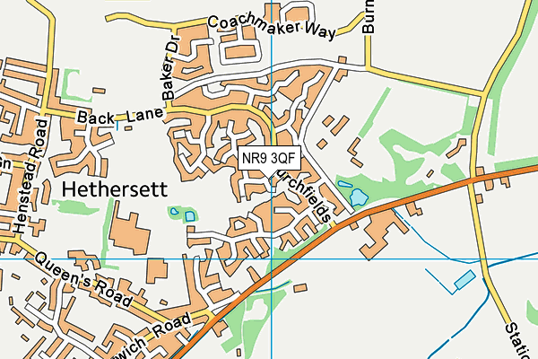 NR9 3QF map - OS VectorMap District (Ordnance Survey)