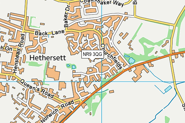 NR9 3QG map - OS VectorMap District (Ordnance Survey)