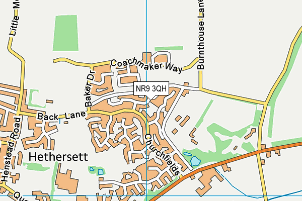 NR9 3QH map - OS VectorMap District (Ordnance Survey)