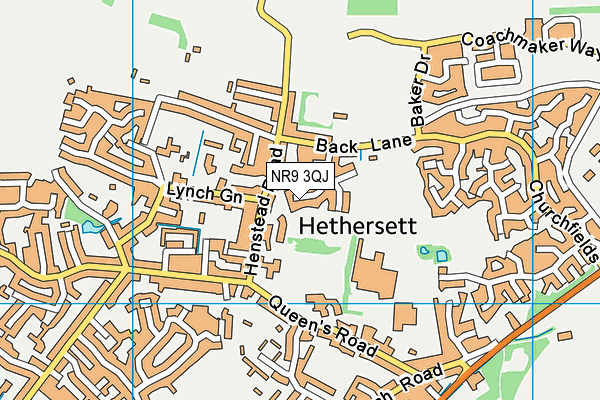 NR9 3QJ map - OS VectorMap District (Ordnance Survey)