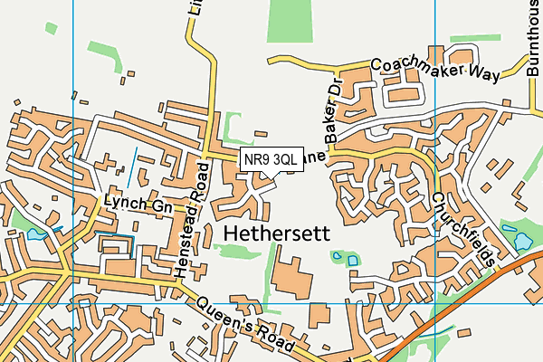 NR9 3QL map - OS VectorMap District (Ordnance Survey)