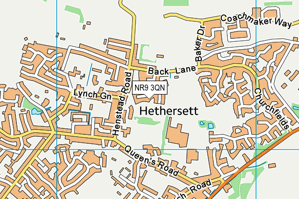 NR9 3QN map - OS VectorMap District (Ordnance Survey)