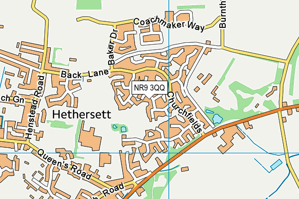 NR9 3QQ map - OS VectorMap District (Ordnance Survey)