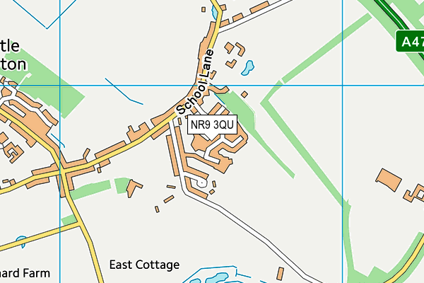 NR9 3QU map - OS VectorMap District (Ordnance Survey)