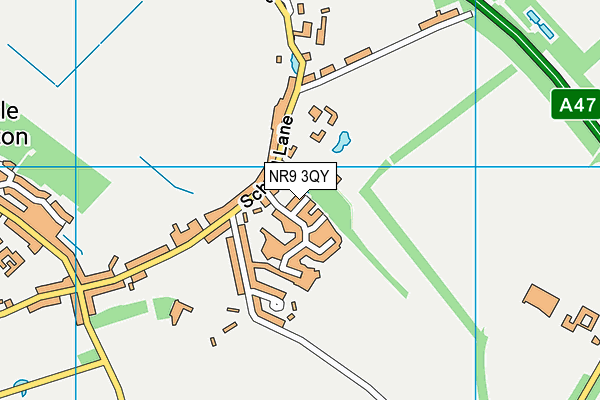 NR9 3QY map - OS VectorMap District (Ordnance Survey)