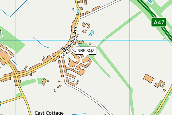 NR9 3QZ map - OS VectorMap District (Ordnance Survey)