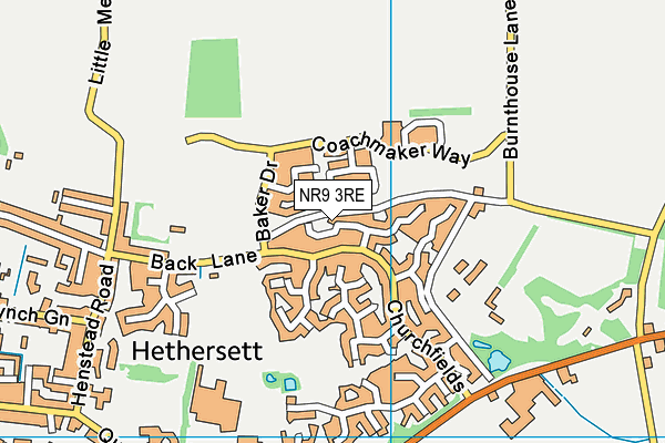 NR9 3RE map - OS VectorMap District (Ordnance Survey)