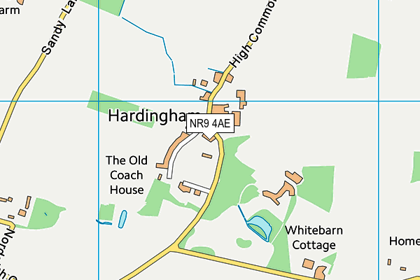 Hardingham Cricket Club map (NR9 4AE) - OS VectorMap District (Ordnance Survey)