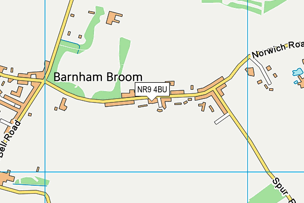 Barnham Broom Village Hall Recreation Ground map (NR9 4BU) - OS VectorMap District (Ordnance Survey)