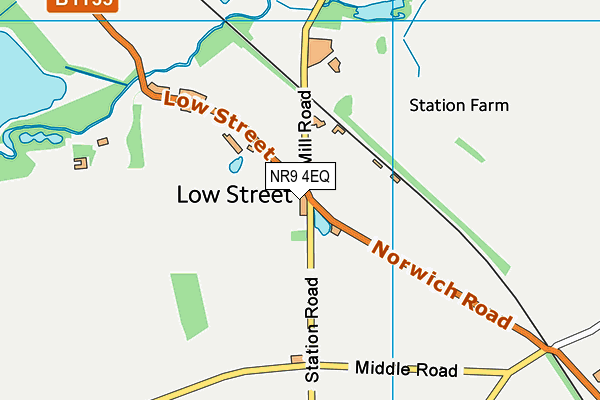 NR9 4EQ map - OS VectorMap District (Ordnance Survey)