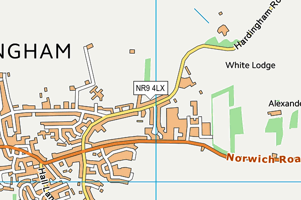 NR9 4LX map - OS VectorMap District (Ordnance Survey)