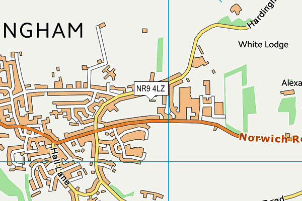 NR9 4LZ map - OS VectorMap District (Ordnance Survey)