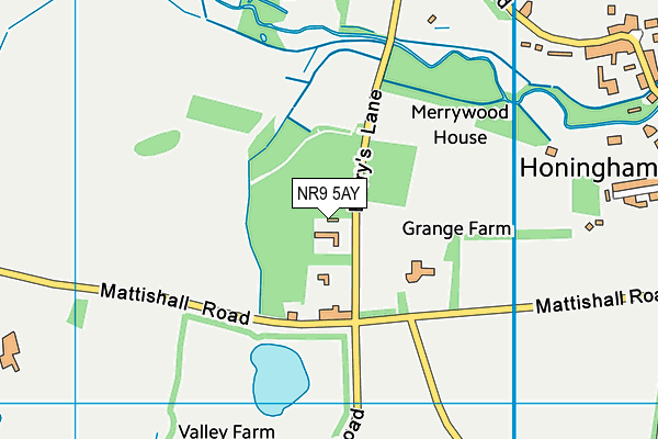 NR9 5AY map - OS VectorMap District (Ordnance Survey)