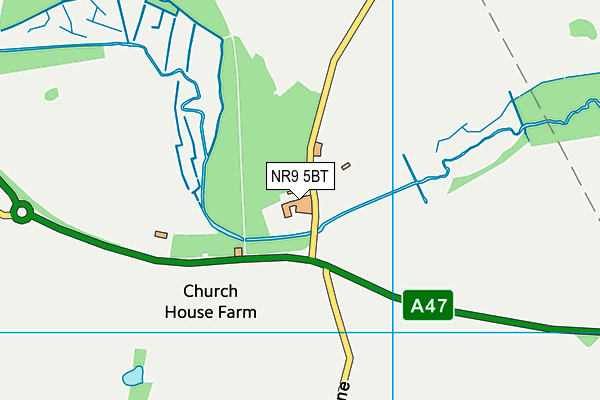 NR9 5BT map - OS VectorMap District (Ordnance Survey)