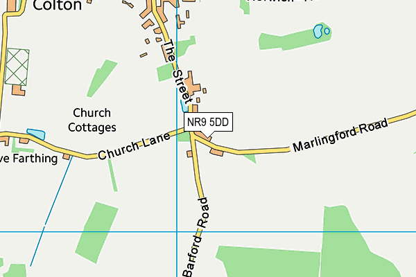 NR9 5DD map - OS VectorMap District (Ordnance Survey)
