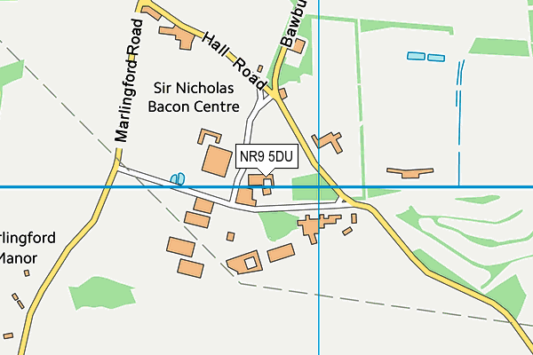NR9 5DU map - OS VectorMap District (Ordnance Survey)