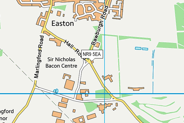 The Bridge Easton map (NR9 5EA) - OS VectorMap District (Ordnance Survey)
