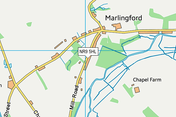 NR9 5HL map - OS VectorMap District (Ordnance Survey)