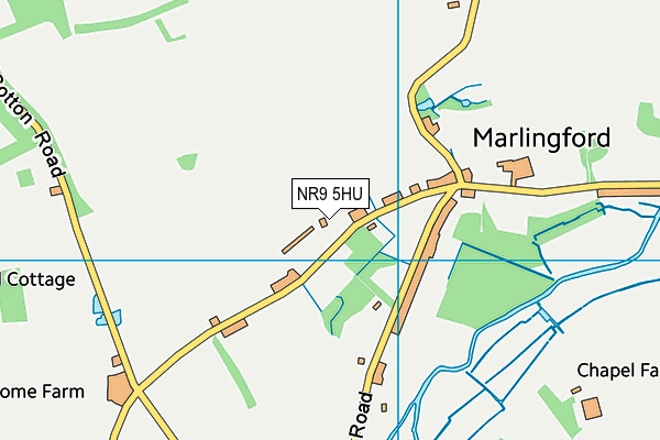NR9 5HU map - OS VectorMap District (Ordnance Survey)