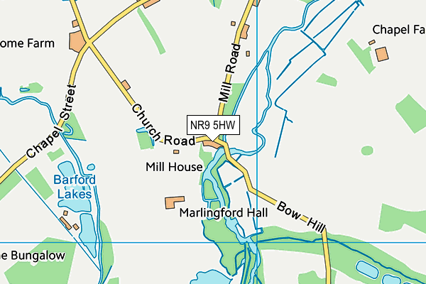 NR9 5HW map - OS VectorMap District (Ordnance Survey)
