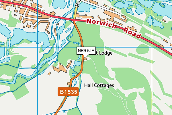 NR9 5JE map - OS VectorMap District (Ordnance Survey)