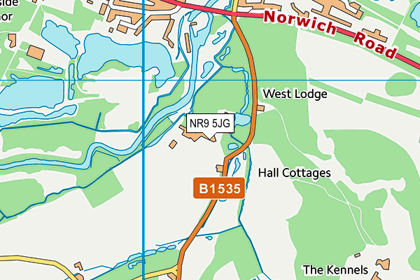 NR9 5JG map - OS VectorMap District (Ordnance Survey)