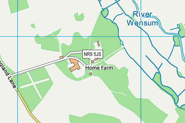 NR9 5JS map - OS VectorMap District (Ordnance Survey)