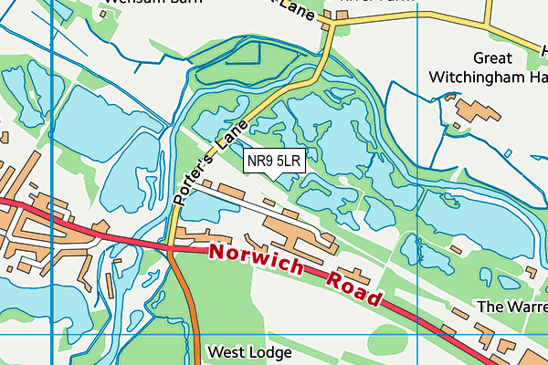 NR9 5LR map - OS VectorMap District (Ordnance Survey)