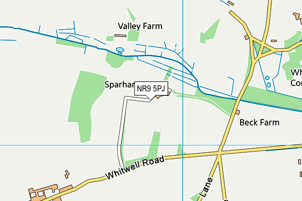 NR9 5PJ map - OS VectorMap District (Ordnance Survey)