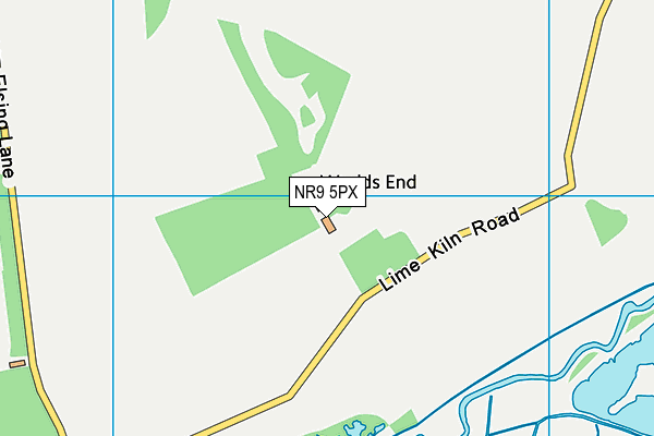 NR9 5PX map - OS VectorMap District (Ordnance Survey)