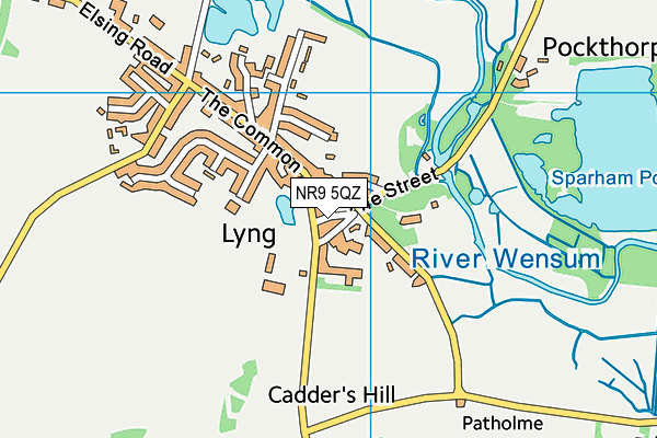 NR9 5QZ map - OS VectorMap District (Ordnance Survey)