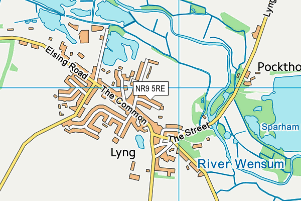 NR9 5RE map - OS VectorMap District (Ordnance Survey)