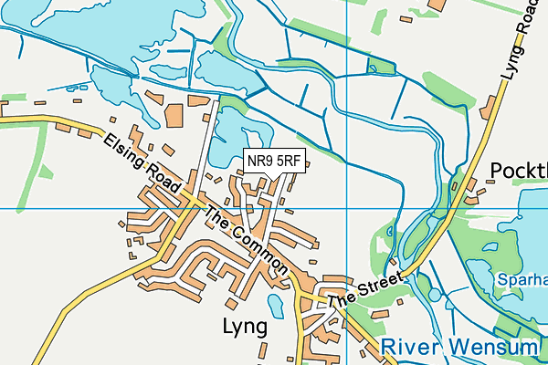 NR9 5RF map - OS VectorMap District (Ordnance Survey)