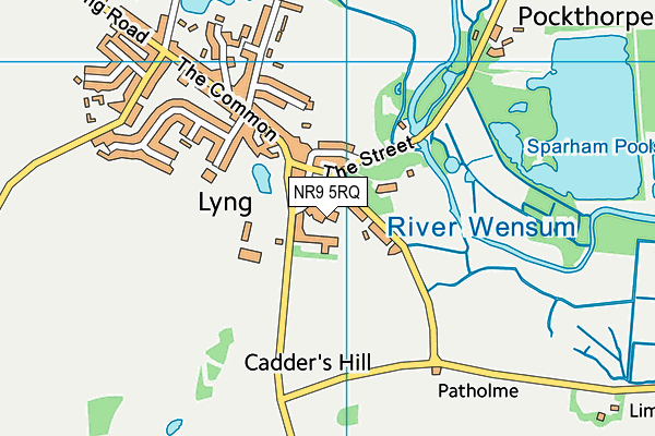 NR9 5RQ map - OS VectorMap District (Ordnance Survey)