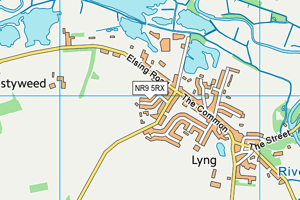 NR9 5RX map - OS VectorMap District (Ordnance Survey)