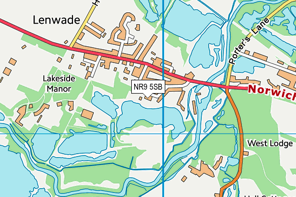 NR9 5SB map - OS VectorMap District (Ordnance Survey)