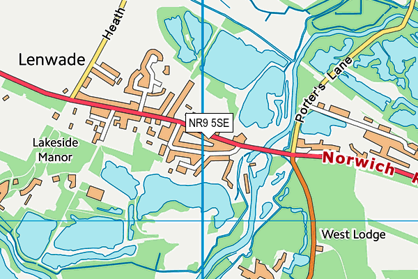 NR9 5SE map - OS VectorMap District (Ordnance Survey)