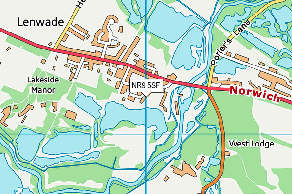 NR9 5SF map - OS VectorMap District (Ordnance Survey)