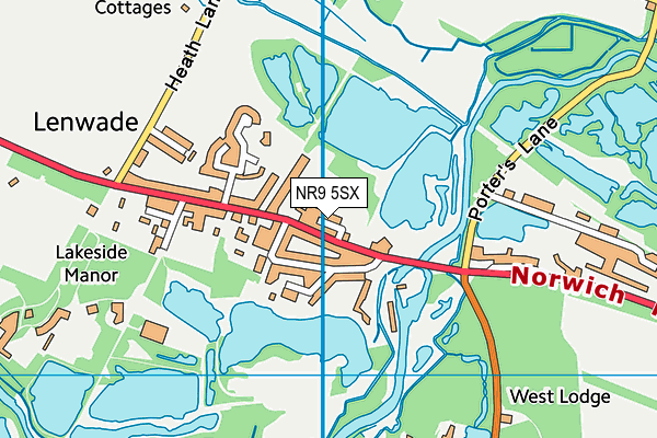 NR9 5SX map - OS VectorMap District (Ordnance Survey)