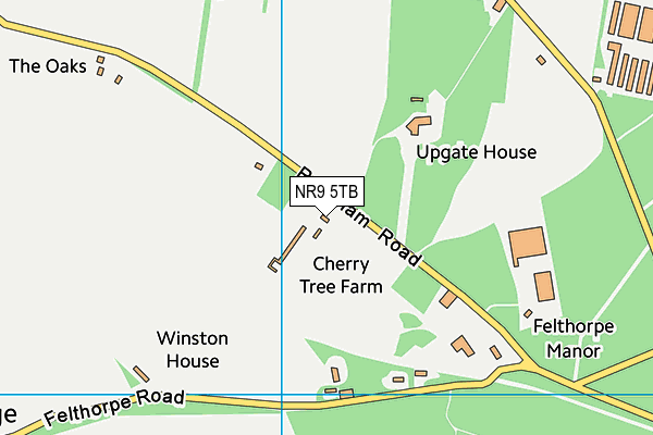 NR9 5TB map - OS VectorMap District (Ordnance Survey)