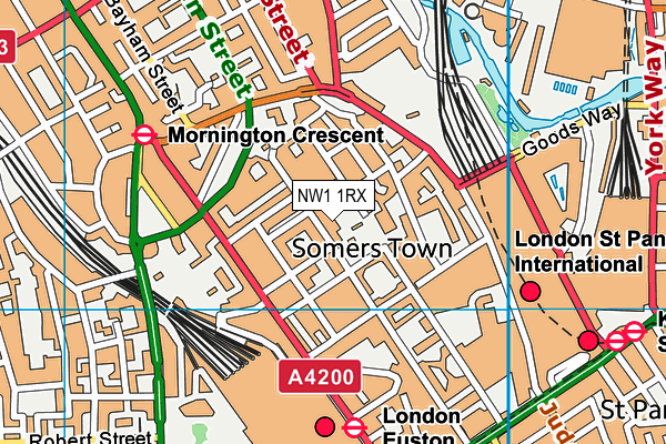 Somers Town Community Sports Centre map (NW1 1RX) - OS VectorMap District (Ordnance Survey)