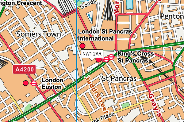 St. Pancras Renaissance London Hotel map (NW1 2AR) - OS VectorMap District (Ordnance Survey)