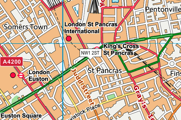 NW1 2ST map - OS VectorMap District (Ordnance Survey)