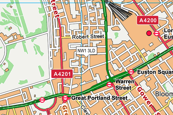NW1 3LD map - OS VectorMap District (Ordnance Survey)