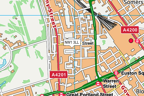 NW1 3LL map - OS VectorMap District (Ordnance Survey)