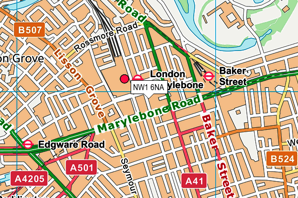 Puregym (London Marylebone) map (NW1 6NA) - OS VectorMap District (Ordnance Survey)