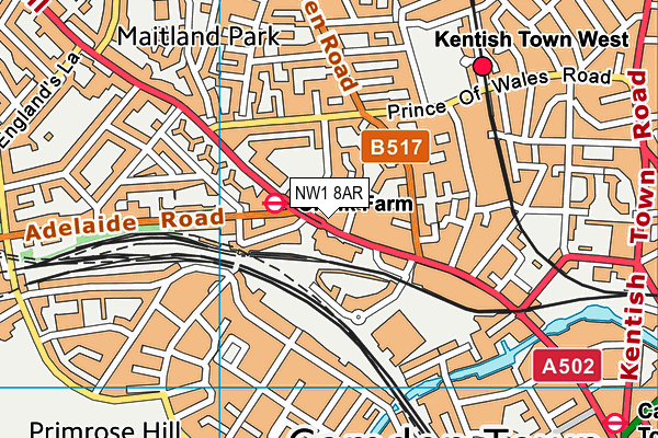 The Fitness Mosaic (Closed) map (NW1 8AR) - OS VectorMap District (Ordnance Survey)